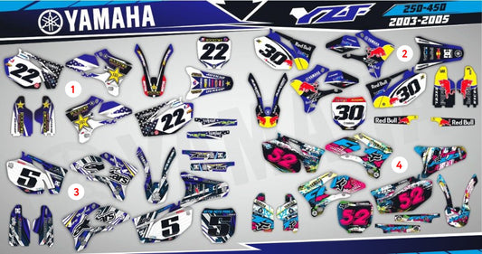 Motorcycle decal graphic set for Yamaha yzf yz wzf wr ttr dt xt