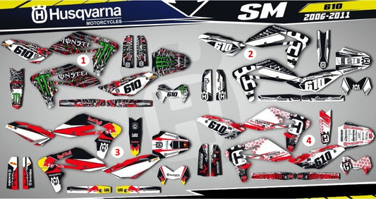 Motorcycle vinyl stickers, Graphic set decals for Husqvarna te wr swm tc sm fc