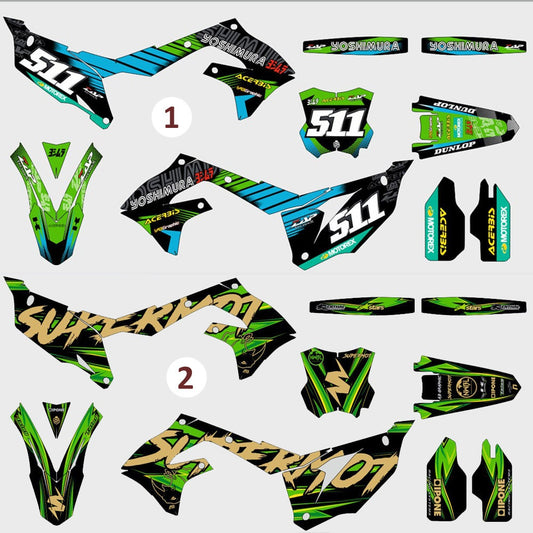 Motorcycle Kawasaki kxf kx450f kx250f kx klx custom vinyl  decals graphic kit,  Motocross protective stickers, enduro hardenduro racing moto