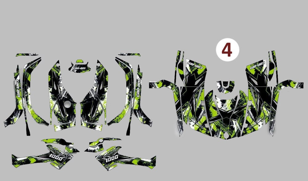 Custom vinyl protective stickers ATV Can-Am Maverick x3 Polaris rzr pro xp Outlander Renegade, motorcycle decals graphic kit for motocross
