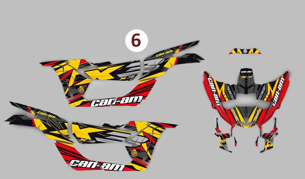 Custom vinyl protective stickers ATV Can-Am Maverick x3 Polaris rzr pro xp Outlander Renegade, motorcycle decals graphic kit for motocross