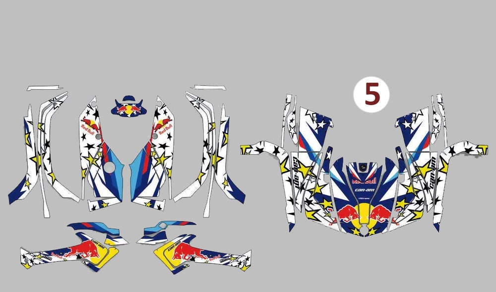 Custom vinyl protective stickers ATV Can-Am Maverick x3 Polaris rzr pro xp Outlander Renegade, motorcycle decals graphic kit for motocross