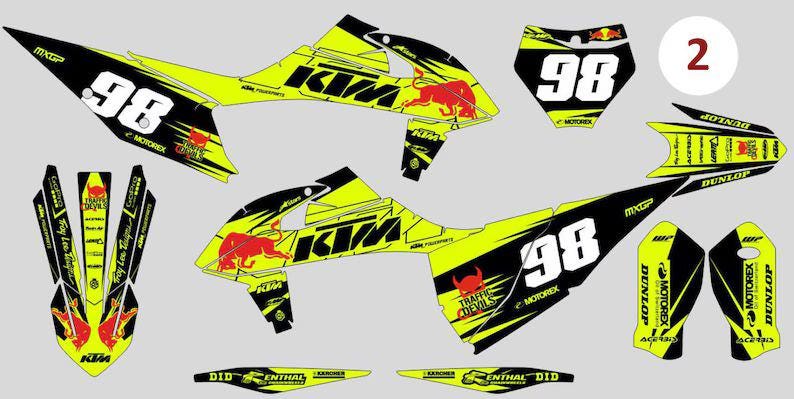 Rd Bull design for motorcycle Kawasaki Yamaha KTM Honda Husqvarna Suzuki Husaberg Loncin, motocross custom vinyl decal graphic kit