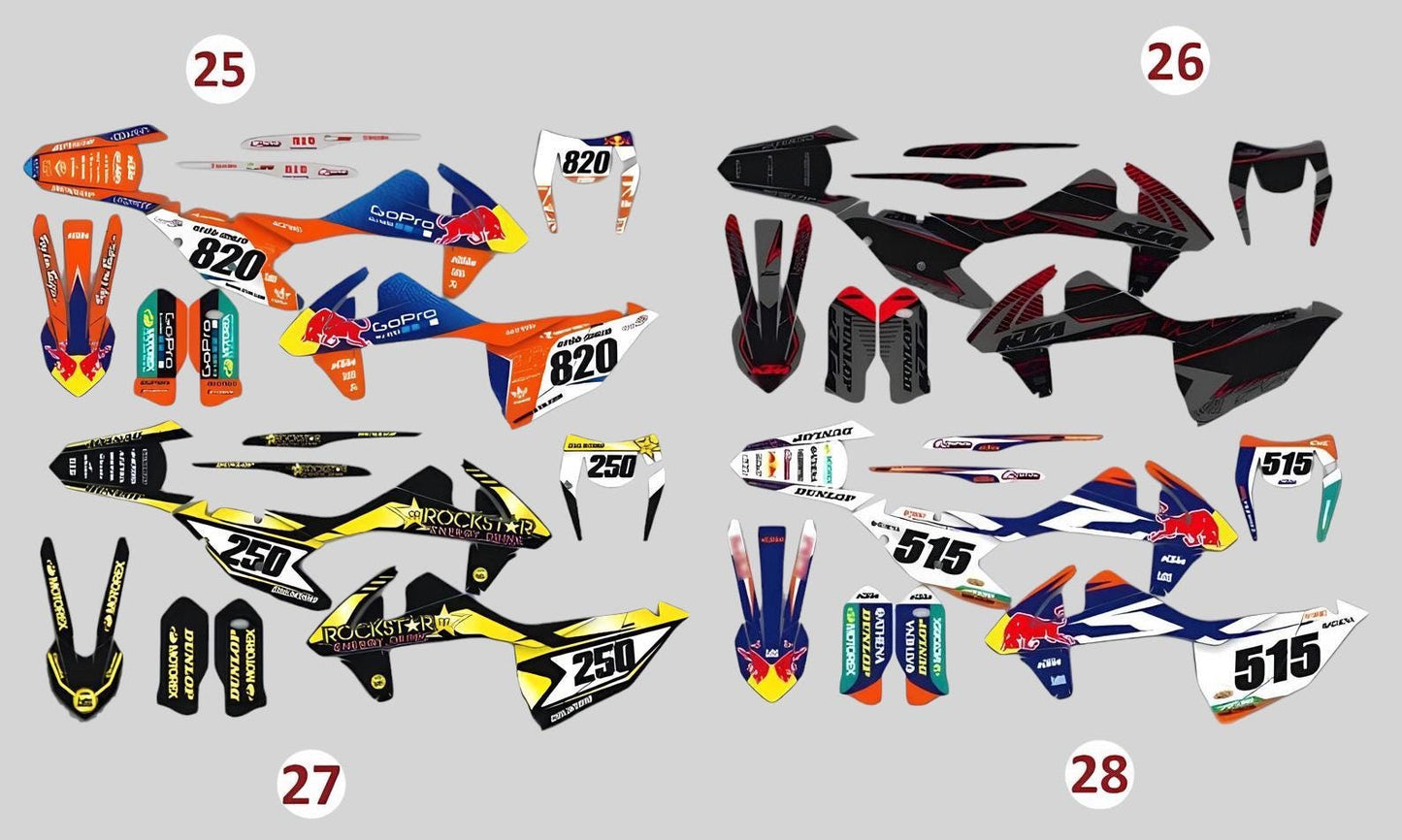 Custom vinyl sticker for motorcycle KTM sx sxf exc smc smr Duke Cross, Motocross vinyl lettering