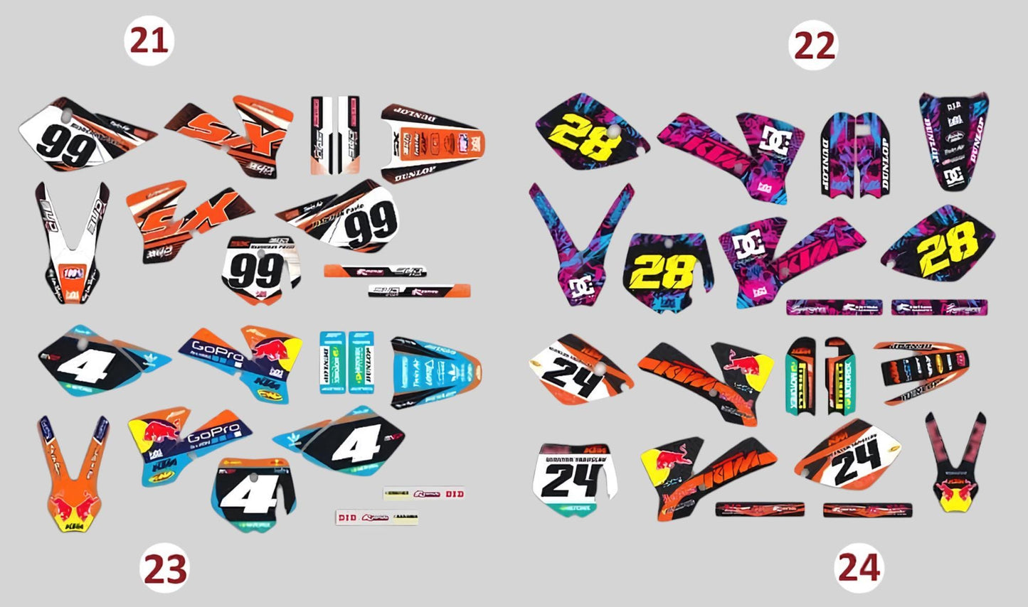 Custom vinyl sticker for motorcycle KTM sx sxf exc smc smr Duke Cross, Motocross vinyl lettering