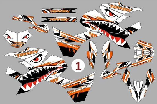 Motorcycle KTM Loncin Tekken Spark Pruss Forte Cross Sparta Balino Viper V250L 200 custom vinyl protective stickers