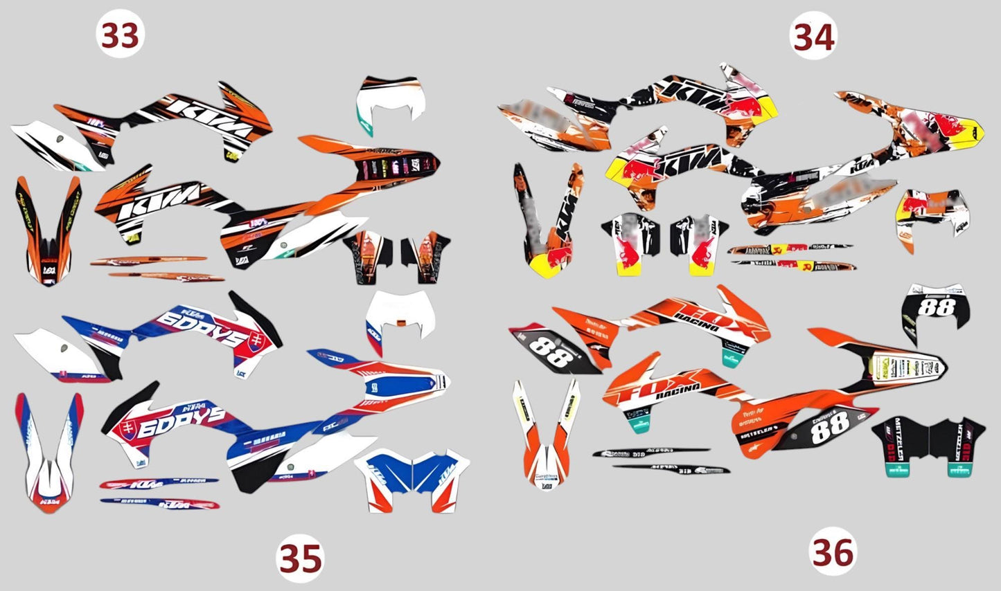 Custom vinyl sticker for motorcycle KTM sx sxf exc smc smr Duke Cross, Motocross vinyl lettering
